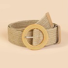 Wide Stretchy Elastic Woven Straw Belt Size M Khaki Belt Length Is  43 In New
