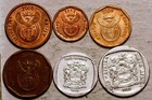 1989-2012 South Africa Lot Of Six Coins 5-10-20-50 Cents 1-2 Rand