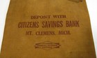 Vintage Citizens Savings Bank Canvas Deposit Money Bag Federal Reserve