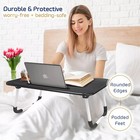 Foldable Laptop Tray Lap Desk Stand Adjustable Bed Table Notebook Tray Cup Slot