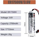 20x Er17500v Plc Battery 3 6v 2700mah With Black Plug For Toshiba Cnc Machine