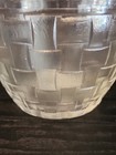 Vintage 1950s Anchor Hocking Clear Glass Basket Weave Large Bowl Ice Bucket