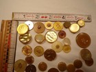 Lot Of Yellow Gold Tan Shiny Tones Vintage Antique Buttons Sew Through   Shank