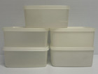 Tupperware Square Round Freezer Container Sheer Clear   311 Lid   310 Set Of 5