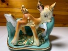 Vintage Mid Century Modern Mcm Ceramic Pot Vase Deer Fawn Window Figural Planter