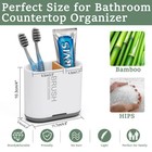 Toothbrush Organizer With Divider  Bathroom Countertop Caddy  Easy Clean