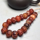 Pure Tibetan Buddhism Old Agate Dzi Beads Prayer Totem Amulet Pumpkin Bracelet