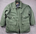 Eddie Bauer Mackinaw Green Wool Goose Down Jacket Sz L  Made In Usa