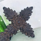 Vintage Painted Carved Plaster Resin Cross Acanthus Leaf Architectural Form