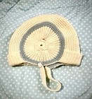 Vintage Handmade Baby Infant Bonnets Leather Booties Scarf Cap Hat Set Mcm 1950s