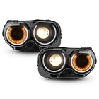 For 2015-2023 Dodge Challenger Halogen Headlights W led Drl bulb Left right Pair