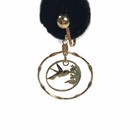Vintage Hummingbird Clip-on Earrings Gold Plate Dangle Hoop Signed Republic