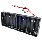 Ten 10x Aa Diy Flat Battery Holder Case Box Base 15v 12v Volt Bare Wire Ends