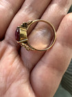 18k Yellow Gold Red Ruby Ring Sz 5 Vintage Breathtaking