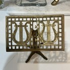 Vintage Small Mini Brass Music Stand Photo Stand  Recipe Card  Stand 5 5    Tall  