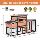 Outdoor Wooden Rabbit Hutch Hen House - Chicken Coop Run  With Nesting Box