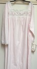 Vintage Women s Barbizon Pink Long Nightgown Embroidered Lace Fleece Plus 3x
