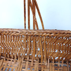 Vintage Hand-woven Rectangle Basket W handle 16 1 2 X 11 1 2 X 4 1 2 