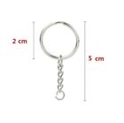 5-100pcs Keyring Blanks Silver Tone Key Chains Findings Split Rings With 4 Link