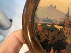 Vtg Painting On Wood Landscape German 