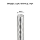 Fully Threaded Rod M10 X 160mm 1 5mm Thread Pitch 304 Stainless Steel Right H   