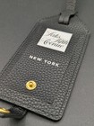 Saks 5th Ave Luggage Bag Tag Pu Leather Suitcase Name Tags Travel Id Label Black