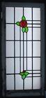Large Old English Leaded Stained Glass Window Abstract Rose 20 1 2  X 44 1 4 