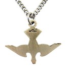Sterling Silver Holy Spirit Descending Dove Medal Pendant  1 Inch