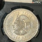 1948 Mexico Silver 5 Pesos S5p Cuauhtemoc Ngc Ms62