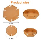2 Pcs Pu Leather Jewelry Tray Catchall Storage Organizer 2 Size  Yellow 