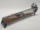 Vintage Handmade Stained Glass Parlor Kaleidoscope Jewel Wheeled Pedestal Scope