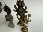 Vintage Brass Hindu Buddhist Deity Figurines Lot Mini Shiva Brahma Naga Buddha