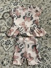 Disney Minnie Mouse 2-piece Ribbed Ruffle Top   Shorts Set Pink 24m
