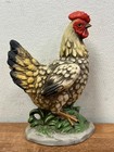 Pair Of Vintage Chicken   Rooster Figurines Homco 1446 Ceramic 6 5   Tall
