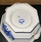 Antique T Walker  flora  Flow Blue Soup Tureen 1845-1860    Very Rare 