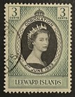 Travelstamps  1953 Leeward Islands Stamps Scott  132 - 3c Qeii Used Handstamped 
