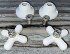 Antique Porcelain Hot  Cold Water Knobs  Handles Republic Cleveland