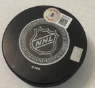 Marcus Foligno Minnesota Wild Signed Autographed Nhl Logo Puck Beckett Certified