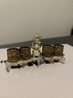 Vintage Gold Filigree Cherub 6-footed Ormolu Lipstick Holder 1950s