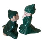 Vintage 50   s Gilner Pixie Elves Set Love Letter Boy   Girl Green