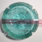 Anchor Hocking Soreno Ashtray Aquamarine Bird Nest Glass 8 75  Vtg Heavy Mcm
