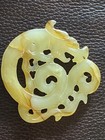 Old Chinese Jade Carved Lucky Beast Dragon Figure Pendant