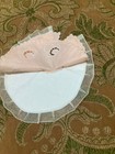 Vintage French Embroidered Baby Bib   Shabby Chic Antique Brocante