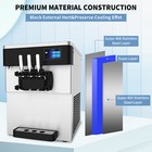 Tecspace 20-28l h Commercial Soft Ice Cream Machine 2200w Frozen Yogurt Maker