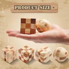 4 Pack Wooden Puzzle Games Brain Teasers Toy- 3d Puzzles For Teens And Adults - 