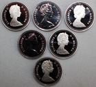 1974-1984 Canada Five Cent Proof Like Coins 4 Coin Lot 5c Canadian Copper Nickel