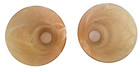 2 Bell Shaped Glass Shade Beige Alabaster Glass Replacement Shades 5 5 x6  Vtg