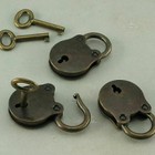 3 Pcs Old Vintage Antique Style Mini Padlocks Key Lock Bronze Retro Jewelry Lock