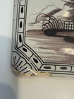 18th C English Delft Tile Manganese Landscape Liverpool Bristol Octagon Border