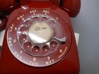 Vintage Bell Systems Western Electric Marked Not For Sale Red Rotary Telephone